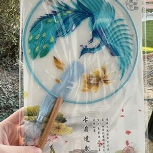 Brand new Chinese Double side stitches Hand Fan: phoenix
